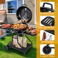 thumbnail image 4 of Resenkos Outdoor Patio Barbecue Cooker, Outdoor Grills,22 Inches 2 Layer Racks Barbecue Grill with Wheels for Outdoor Camping-Black, 4 of 8