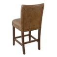 thumbnail image 3 of 24 Inch Counter Stool Chair- Brown Wood Frame- Faux Leather Seat, 3 of 6