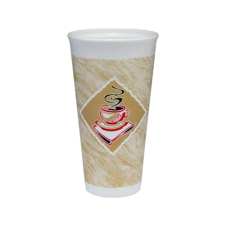 Great Value, Dart® Cafe G Foam Hot/Cold Cups, 20 Oz, Brown/Red/White, 20/Pack  by Dart