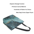 thumbnail image 3 of FORMRS Womens Canvas Tote Bag with Zipper Inner Pocket Shoulder Handbag, Black Marble, 3 of 7