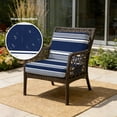 thumbnail image 2 of Outdoor Patio Cushion Covers 4 Pack Navy Sage Striped Patio Chair Cushion Covers with Ties and Zipper Classic Farmhouse Stripes Waterproof Outdoor Seat Cushion Covers for Patio Furniture 22"x22", 2 of 9