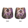 thumbnail image 5 of Picia Dog in Lavender Flowers Pattern Women's 2 in 1 Athletic Running Shorts High Waisted Workout Casual Gym Sweat Shorts with Comfy Liner Zipper Pockets-X-Large, 5 of 9