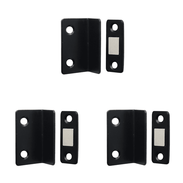 Tope Magnético para Puerta Gabinete Sin Perforaciones Atrapa Herrajes Delgados en Forma L (negro)