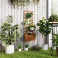 thumbnail image 2 of Outsunny Jardinière Surélevée avec Écran d'Intimité Extérieur, Murale, Brun, 2 of 10