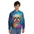 thumbnail image 4 of Hippie Shih Tzu Portrait oil painting Watercolor Tie-dye Vintage All Over Print 3D Baseball Jacket Lion Dog Lover Gifts Bomber Jacket Softball - 00015, 4 of 6