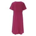 thumbnail image 3 of WILLBEST Vêtements d'Assemblage pour Femmes Robe Décontractée Unie à Manches Courtes Col Rond Ample avec Poches, 3 of 4