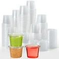 thumbnail image 7 of 400 pcs - 2 oz disposable plastic cup with lid, small plastic condiment container for sauce, 2 oz jelly cup, souffl cup, 7 of 7