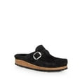 thumbnail image 4 of BIRKENSTOCK Womens Black Cork Buckle Accent Comfort Buckley Round Toe Slip On Leather Mules 37, 4 of 12