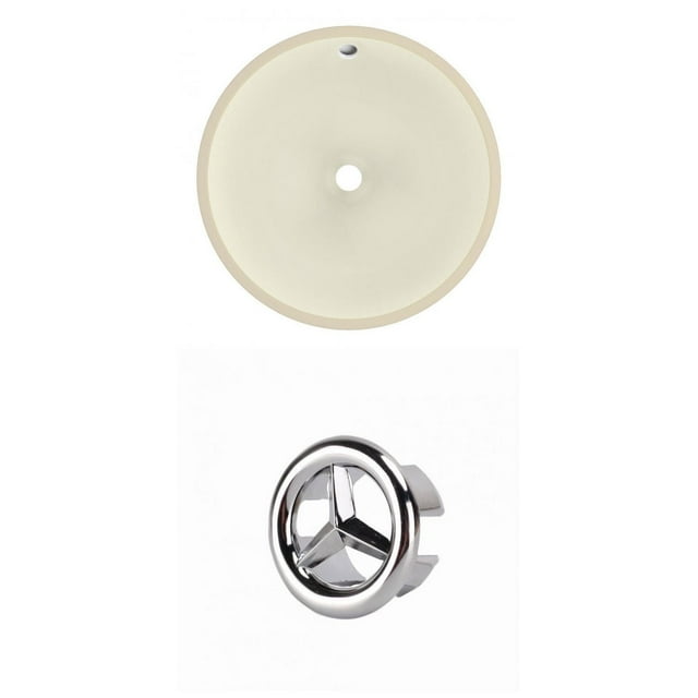 16 pouces Ensemble d'évier W Round Undermount en biscuit - Quincaillerie chromée AI-20453