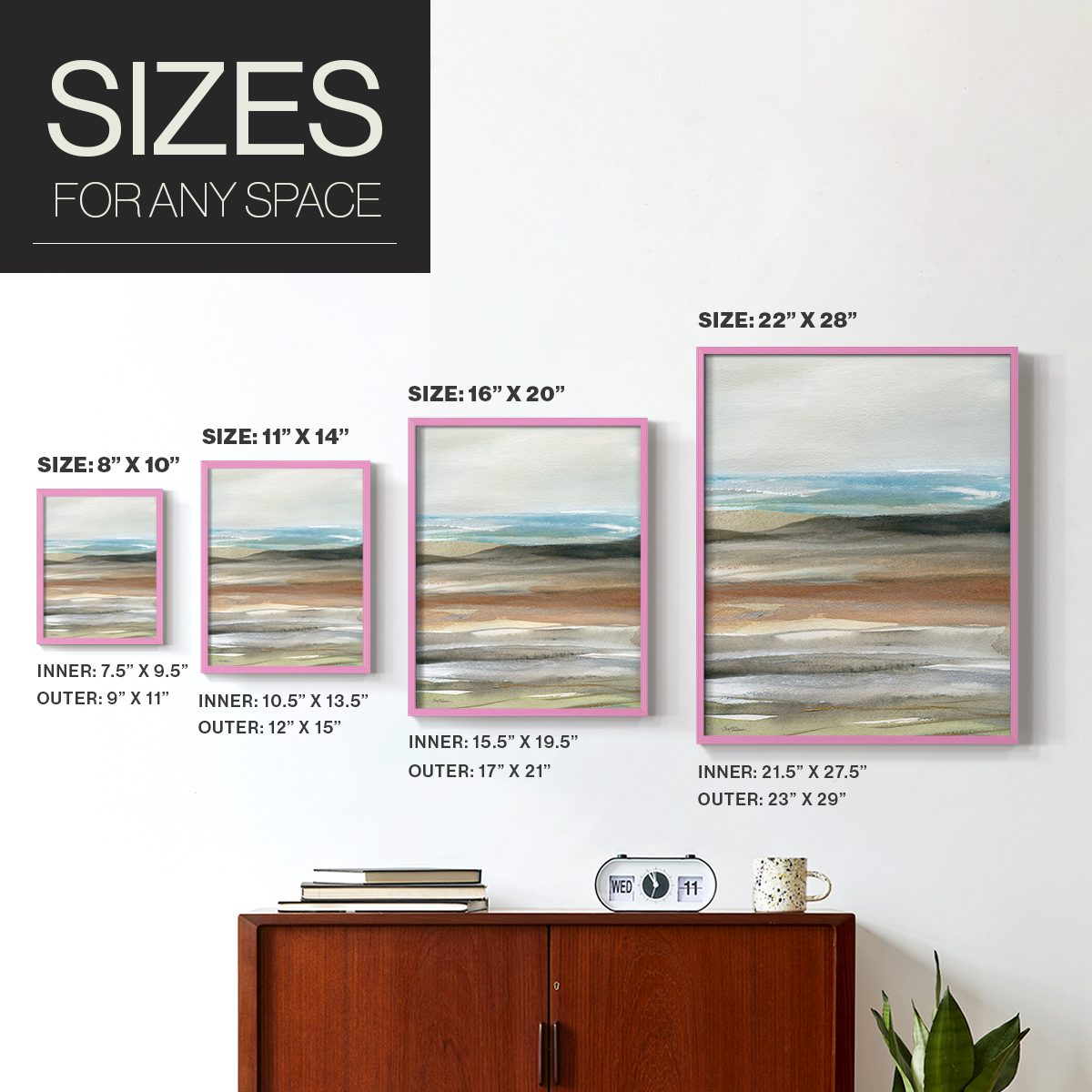 Nature's Many Layers II in Pink Solid Wood 11 x 14 Framed Print