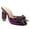 Purple, variant on Women Crystal Chunky High Heel Slip on Mules Peep Toe Rhinestone Bow Slide Sandals Charming Prom Date Heeled Slides Size 15 Purple