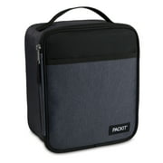 PackIt Freezable, Reusable Upright Lunch Box, Charcoal and Black