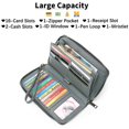 thumbnail image 3 of MINKUROW Womens Wallet RFID Blocking Leather Zip Around Wallet Large Capacity Long Purse Credit Card Clutch Wristlet Gray, 3 of 6