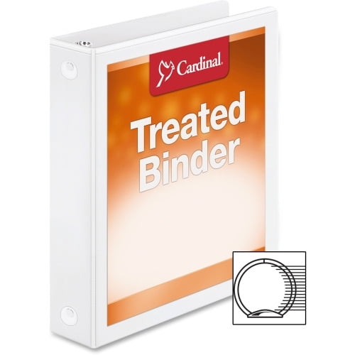 Cardinal ClearVue Locking Round-ring Treated Binder 1 1/2' Binder Capacity - Letter - 8 1/2' x 11' Sheet Size - 375 Sheet Capacity - 1 3/5' Spine Width - 3 x Round Ring Fastener(s) - 2 Inside Front &