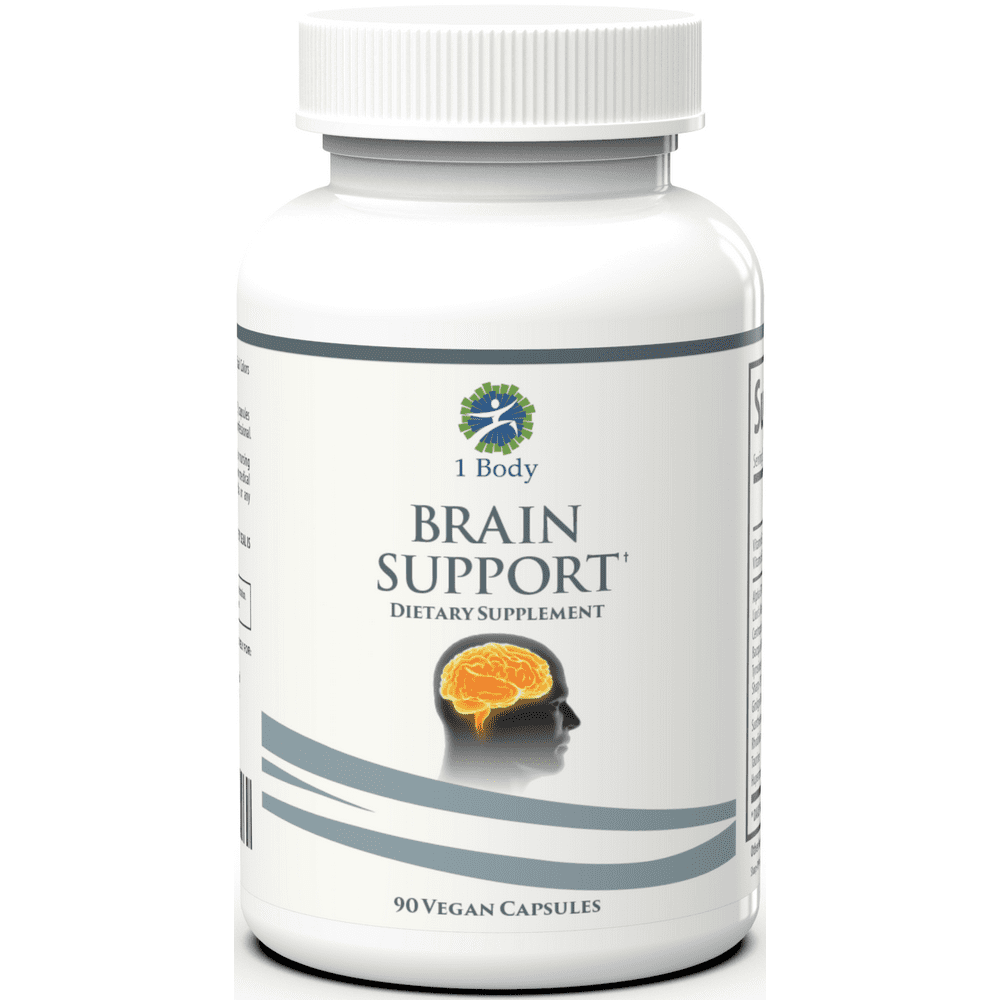 1 Body Brain Memory Support Supplement Boost Focus Vegan Capsules with