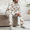 thumbnail image 7 of Honeii Rabbit And Squirrel Pattern Mens Pajamas Set,2pcs Men's Lounge Long Sleeve Sleep Shirt and Pajama Bottoms Sleepwear Set,Mens Pjs Sets-Medium, 7 of 7