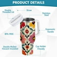 thumbnail image 2 of Yayeee 40oz Double-Wall Insulated Stainless Steel Tumbler with Handle Bottle, Colorful Flowers, 2 of 8
