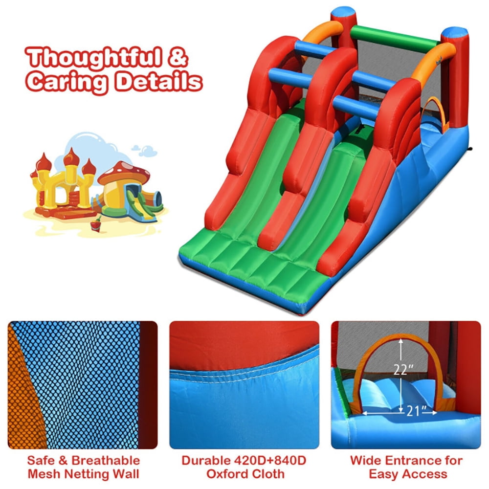 Aimee Lii 3-in-1 Dual Slides Jumping Castle Bouncer without Blower, Kids Bounce House Aimee Lii 3-in-1 Dual Slides Jumping Castle Bouncer without Blower, Kids Bounce House