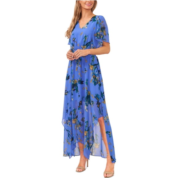 CeCe Womens Smocked Fit & Flare Dress, turqaqua, S