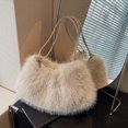 thumbnail image 2 of Cute Plush Tote Bag for Women New Fashion Shoulder Bag Zipper Handbag for Travel Daily Use Halloween Gifts, 2 of 10