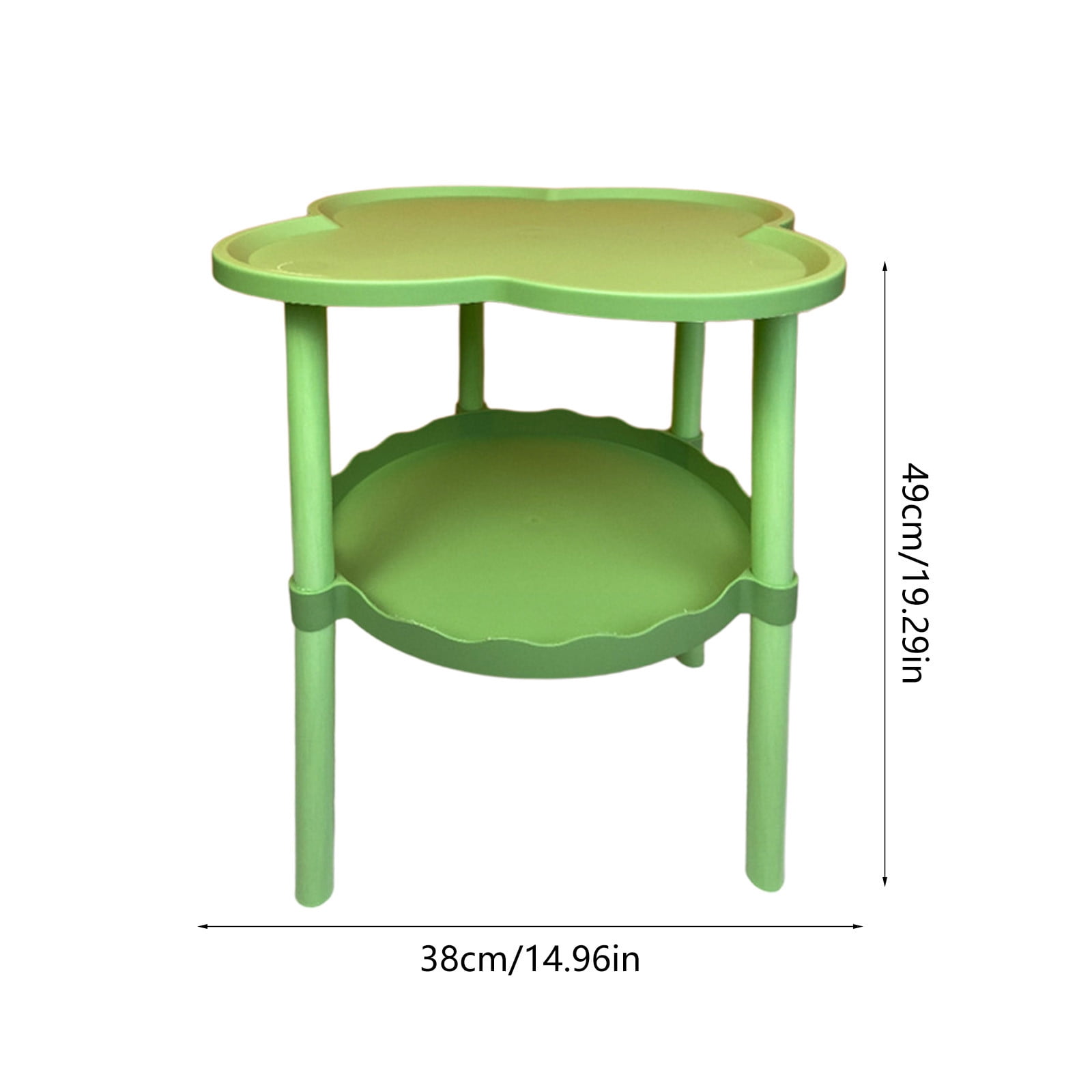 Movable Four Leaf Clover Shape Storage Side Table, Wheeled Sofa End Table Living Room Snack Table with Cloud Shelf, Flexible Storage Solution for Compact Spaces and Modern Home Living