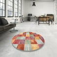thumbnail image 4 of Ahgly Company Machine Washable Indoor Round Contemporary Grapefruit Red Area Rugs, 8' Round, 4 of 7