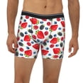 thumbnail image 2 of Men'S Boxer Briefs, Blueberry Strawberry Print Soft And Breathable Mens Underwear Boxer Briefs With Widen Waist, 2 of 2