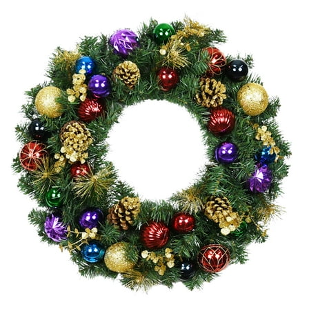 Jeco 30" Christmas Wreath with Ornaments in Multi-Color