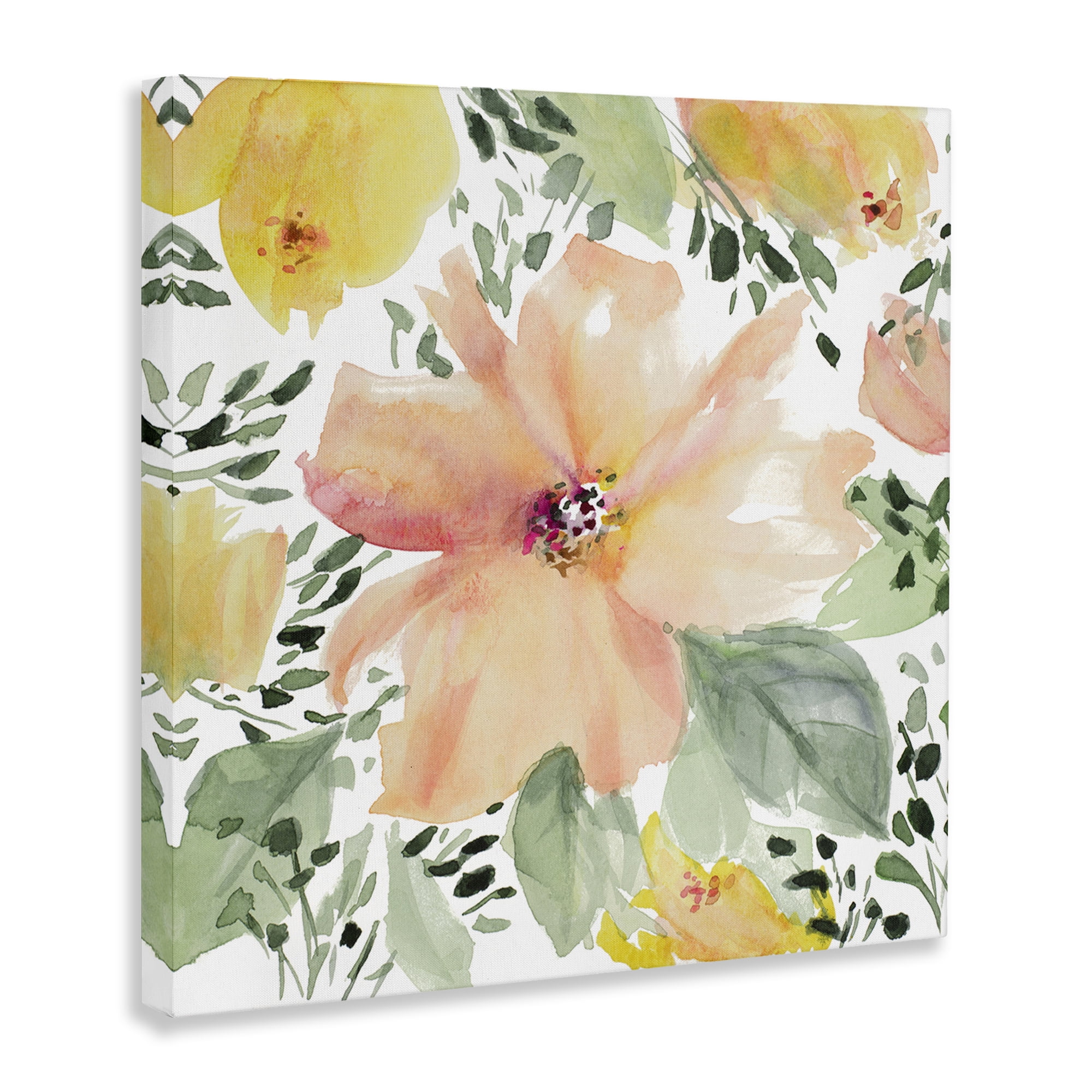 Stupell Industries Birds Eye Flowers Botanical & Floral Painting Gallery Wrapped Canvas Art Print Wall Art, 24 x 24