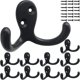 thumbnail image 1 of 10 Uds. Ganchos para abrigos, ganchos de pared, ganchos resistentes para colgar abrigos, ganchos dobles sin óxido, montados en la pared para llaves, toallas, bolsos, tazas, sombreros, 1 of 5