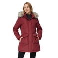 thumbnail image 2 of Ampake Women's Warm Jacket Winter Coat Hooded Windproof Insulated Outerwear Wine Red L, 2 of 13