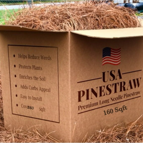 Premium Long Needle | Pine Straw Mulch | 160 Sqft