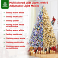 thumbnail image 6 of Alden Design 9 Ft Pre-Lit Flocked Artificial Christmas Tree with Foldable Stand, Green, 6 of 10