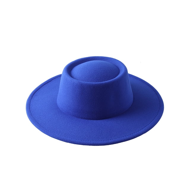 Faithtur Female Hat, ts Solid Color Flat-Top Cap Blower Hat Woolen Cap Fedoras