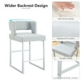 thumbnail image 5 of Sweiko Bar Stools Set for 2, 26" Upholstered Counter Height Bar Chairs, PU Leather Square Open Backrest Kitchen Island Chairs, Modern Bar stools with Metal Legs for Home Bar Pub, 5 of 8