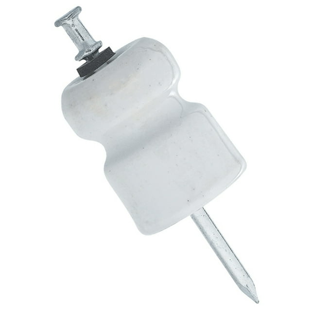 Zareba Systems 027847 WP-5E Single Groove Porcelain Insulator with Nails, 25 Pack