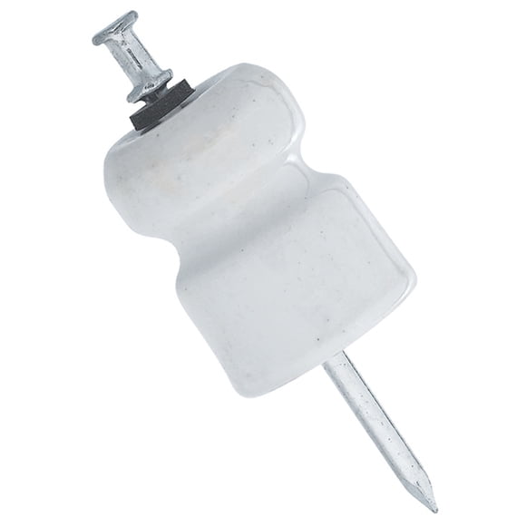 Zareba Systems 027847 WP-5E Single Groove Porcelain Insulator with Nails, 25 Pack