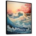 thumbnail image 2 of Designart "Blue Kinetic Waves II" Nautical & Beach Floater Framed Wall Art Living Room, 2 of 7
