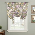 thumbnail image 2 of Dark Sage Green Botanical Balloon Curtains for Bedroom/Front Door/Bathroom, Spring Floral Summer Botanical Retro Tie Up Curtains 63 Inch Length Kitchen Curtains Shades for Windows 46"x63", 2 of 8