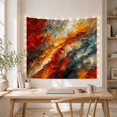 thumbnail image 5 of Layered Red and Orange Paint Textures on Cream Background, Energetic Abstract for Modern Art Lovers, Bold Statement Wall Decor, Housewarming Gift Tapestry Wall Hanging for Living Room and Bedroom, 5 of 7