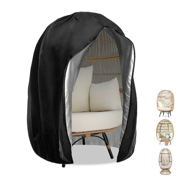 RADIATA Outdoor Waterproof Egg Chair Cover with Zipper – Heavy-Duty 210D Dustproof Patio Chair Cover for Stationary or Hanging Egg Chairs