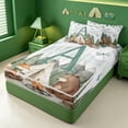 thumbnail image 2 of meiyoeat Boys Camper Zipper Twin Comforter Sets with Fitted Sheet and 2 Pillowcases For Boys,Green A Alphabet Zipper Bedding Set,Polkadot Reversible,4 Pieces, 2 of 7