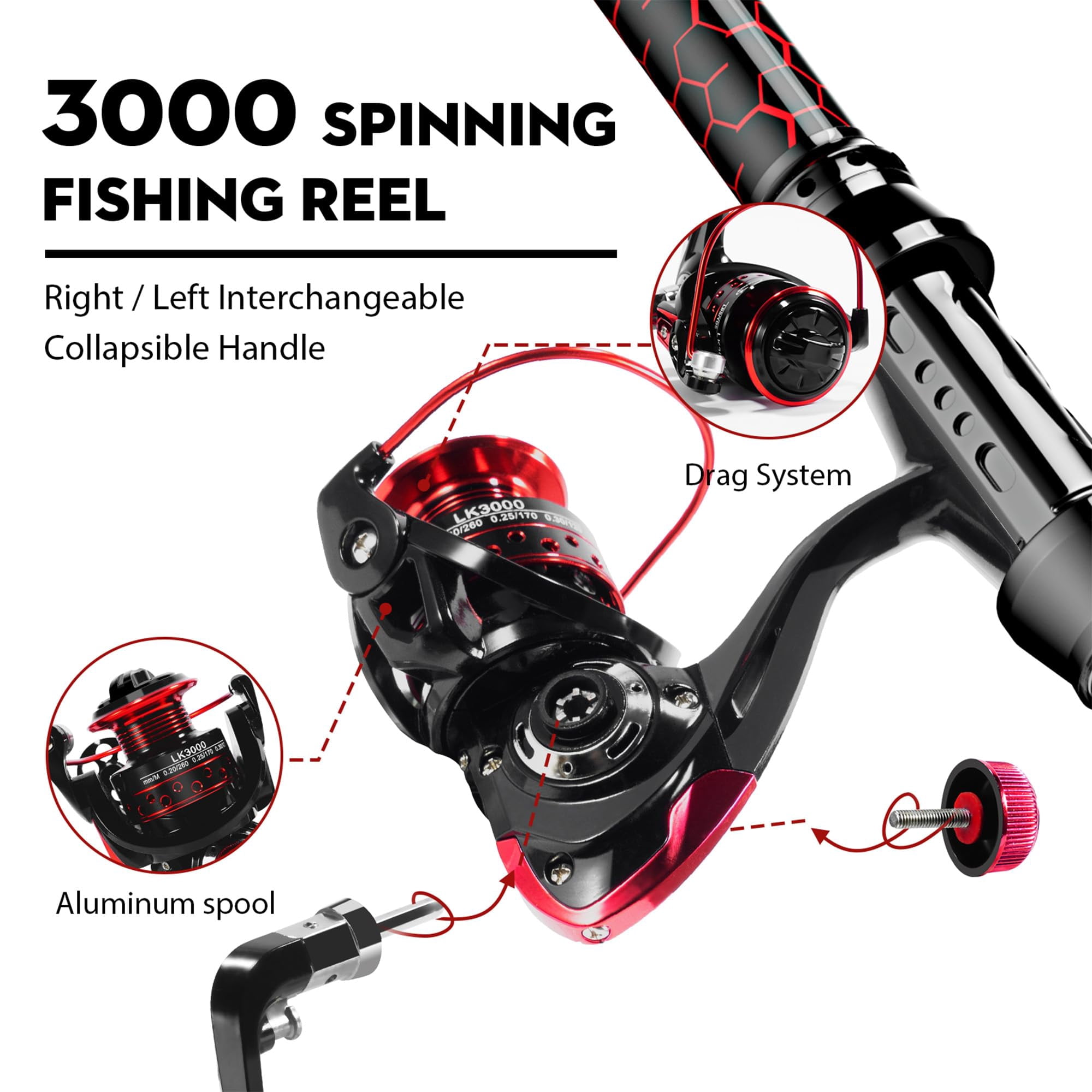 Fishing Rod And Reel Combos  Design With X-warping Painting Carbon Fiber Telescopic Combo Kit Tackle Box Gift For Beginner Angler