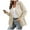 Beige, variant on IROINNID Women's Short Blazer Jacket Peak Lapel Solid Color Long Sleeve Autumn And Winter Blazer Jacket Hoodless Casual Outwear, Dark Gray