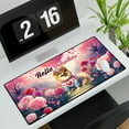 thumbnail image 3 of Hello Valentine’s Day Pomeranian Flower Crown Romantic Pink Floral Desk Mat Full Keyboard Mouse Pad Pom Dog Lover Gifts Large Mousepad - 00031, 3 of 5