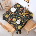 thumbnail image 2 of Pioneer Flower Floral Print Pattern Square Tablecloth,Waterproof Square Table Cover,Wipeable Spillproof Washable Table Cover for Home Kitchen Party Decor 52"x52"(132x132cm), 2 of 6
