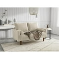 thumbnail image 5 of Pemberly Row Modern 58" Upholstered Velvet Loveseat in Ivory, 5 of 12