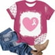 thumbnail image 3 of Blusa de Manga Corta Con Estampado de Cuello Redondo Informal A La Moda Para Mujer Odeerbi  ODB180937, 3 of 5