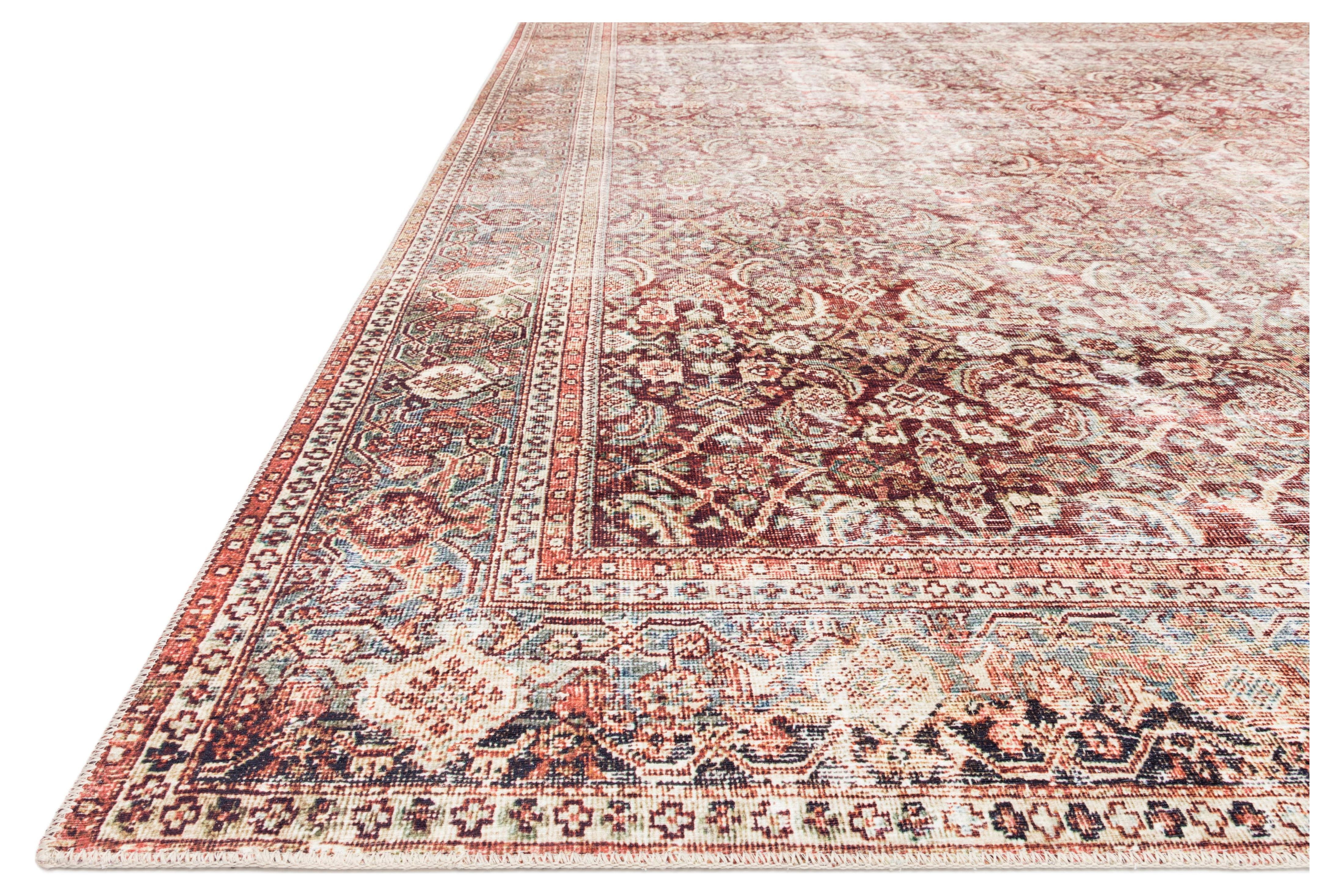Loloi II Layla LAY-11 Printed Cinnamon / Sage Oriental Area Rug 2'-3" x 3'-9"