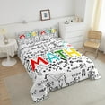 thumbnail image 3 of Math Theme Comforter Set School Educational Dorm Bedroom Decor Bedding Math Equation Bedding Comforter Sets Mathematics Formula Duvet Insert Math Geometry Science Quilt King Size, 3 of 5